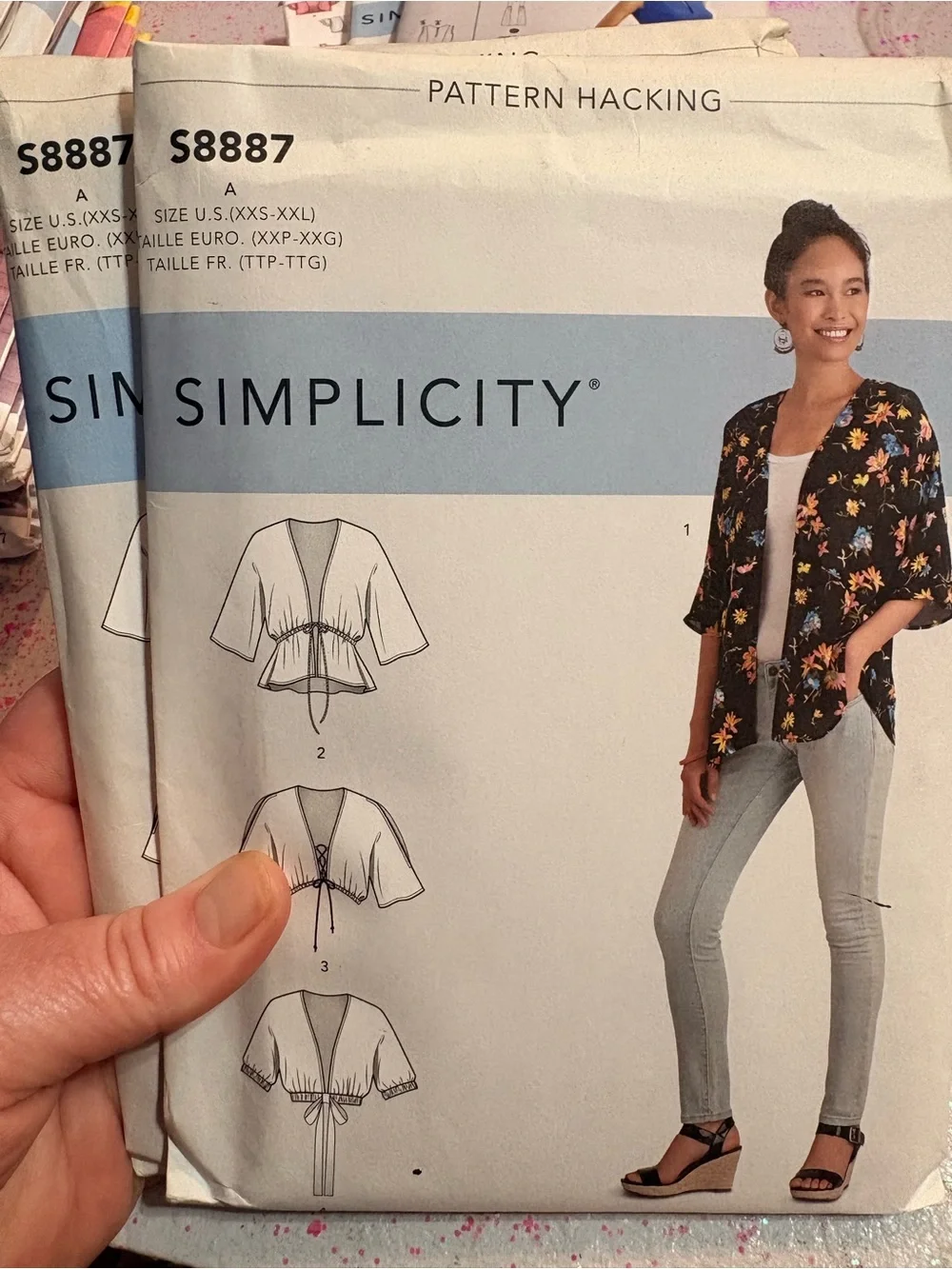 BN UNCUT SIMPLICITY 8887 A KIMONO TIE FRONT SEWING PATTERNS